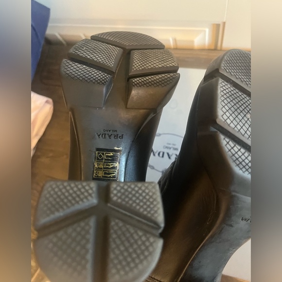 Prada Black/Orange Leather & Neoprene Lace Up Ankle Boots - Picture 6 of 10